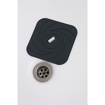 Valerine Life Gider Koku Önleyici Kaymaz Silikon Mat Banyo Mutfak Balkon Lavabo Su Gider Tıpası Kapa Siyah