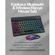 Tüm Cihazlarla Uyumlu Rgb Işıklı Kablosuz Klavye Ve Mouse Seti Diğer