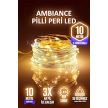 Tr Peri Led Işık 10 Metre Gün Işığı 3 Pilli Fonksiyonlu Dekoratif Led Işık Diğer