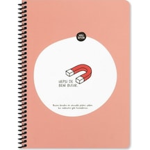 Hislişeyler Stickerlı Not Defteri Spiralli Hisli Şeyler 16,5x22,5cm 80 Yaprak Kareli 500533-99 Renkli