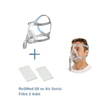ResMed Quattro Air Tam Yüz CPAP Maskesi M + ResMed S9 ve AirSerisi Filtre 2’li