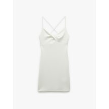 Koton Çapraz İp Askılı Sırt Detaylı Dar Kesim Mini Bodycon Elbise Ekru 5sal80052ık Ekru