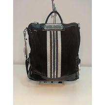 Aycan Shoes Siyah Kadın İthal Taşlı El Ve Sırt Çantası Ççs 001
