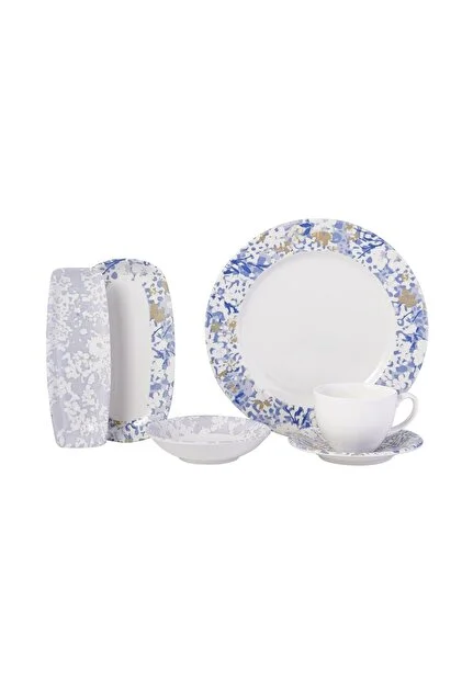 Natura Collection 26 Parça Kahvaltı Takımı A8795 Beyaz - Mavi