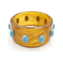 Turkuaz Taşlı Bilezik - Kahverengi Çok Renkli