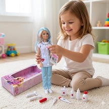 Doktor Bebeğim Sağlık Seti - Hareketli Eklemli 30 Cm Bebek Ve Medikal Ekipmanlar Oyuncak Bebek