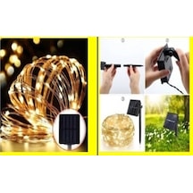 Solar Peri Led 20m 200 Led Gün Işığı Bahçe Aydınlatma Dekorasyon Güneş Enerjili