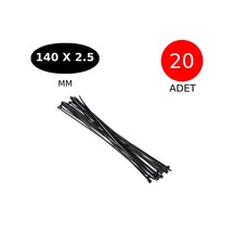 Tek-iş Kablo Bağı Cırt Kelepçe 140 Mm X 2.5 Mm Siyah 20 Adet