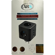 Ars Isıya Dayanıklı Termal Akım Korumalı Fiş Priz Usb A - Type-c 3lü Priz 2 Adet 0