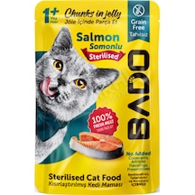 5 Adet Bado Yetişkin Kedi Yaş Mama Sterilised Kısır Somonlu 85 Gr