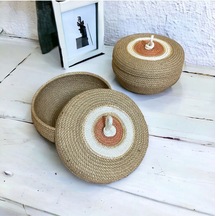 2'li Hasır Sepet,jüt Sepet,%100 Doğal Hasır Sepet, Dekoratif Hasır Sepet