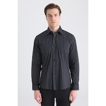 D'S Damat Ds Damat Slim Fit Siyah Armürlü Gömlek 5hf02hd20341m Çok Renkli