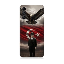 Samsung Galaxy A04s Uyumlu Bayrak Ve Mustafa Kemal Atatürk Desenli Silikon Kılıf Çok Renkli