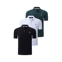 Üçlü Set T8561 Dewberry Erkek T-shırt-siyah-beyaz-haki