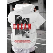 Y2k Trend Sezon Unisex Retro Sweatshırt Kapşonlu Kod 1684 Trz1534 Beyaz