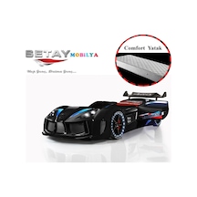 Setaymobilya Arabalı Yatak Audi V7 Full Ledli+Ortopedik Yatak , Siyah