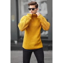 Madmext Hardal Balıkçı Yaka Örme Kazak 6858-hardal Hardal