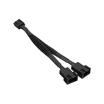 Slx-f201 2to1 2 Male 4pin+1 Female 4pin 10cm Örgülü 240mm Cpu Fan Birleştirme Kablosu