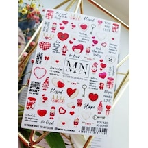 Nail Art Slider Stiker Kaktüs Ve Sukulent W141 Beyaz