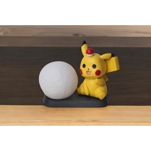 Pokemon Pikachu Gece Lambası Biblo Ev Ofis Yeni Yıl Doğum Günü Hediyesi Vitrin Süsü Dekoratif Obje 20 Cm