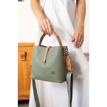 Just Polo Kadın Yeşil Taba 3 Gözlü Su Geçirmez Çapraz Ve Omuz Çantası 22 X 20 Cm Yeşil - Taba