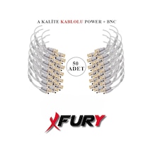 Fury 50 Adet A Kalite Kablolu Hazır Bnc + Dc Power Jack Kablolu Y Tipi Konnektör