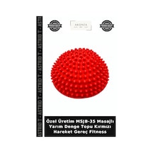 Özel Üretim Msjb-35 Masajlı Yarım Denge Topu Kırmızı Hareket Gereç Fitness