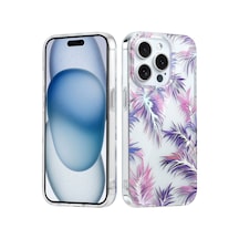 İphone 13 Pro Uyumlu Kılıf Solmayan Imd Baskı Desenli, Şeffaf Tpu+pc Botanik Kapak