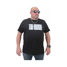Starbattal Erkek Büyük Beden Sıfır Yaka Tişört The Bronx 23174 Sıyah-Sıyah Siyah
