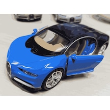 Oyuncak Metal Model Araba 1/36 Çek Bırak Bugatti Chiron Mavi