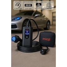 Mioji FC22 3.5/22KW 16/32A 2.4 LCD Ekran Wi-Fi Destekli IP65 Suya Dayanıklı Taşınabilir Elektrikli Araç Şarj Cihazı + Dönüştürücü Fiş
