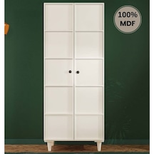 Zambak 2 Kapak Mdf Ayaklı Tasarım Gardırop Aytaşı