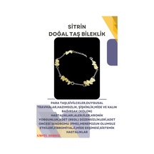 Gümüştel El Sanatları Sertifikalı Sitrin Doğal Taş El Yapımı Tasarım Bileklik Çok Renkli