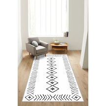 West Home Dijital Baskı Yıkanabilir Kaymaz Taban Salon Halısı Mutfak Halısı Yolluk Ve Banyo Paspası Wh 375 White