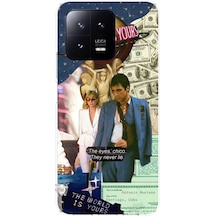 Xiaomi Mi 13 Uyumlu Elvira Hancock & Tony Montana Tasarımlı Baskılı Silikon Kılıf Renkli