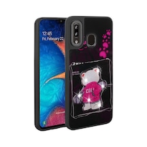 Zore Galaxy A20 Kılıf Parlayan Kabartmalı İkonik Figürlü Ogaa Amas Silikon Kapak - Siyah
