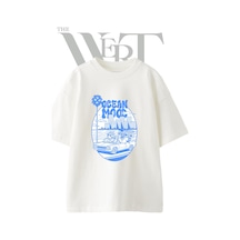 Thewert Retro Hayvan Parti Tasarım Baskılı Ünisex Beyaz Oversize T-shirt