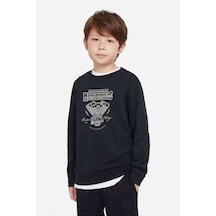 Tshirthane American Motor Estd 1964 Baskılı Unisex Çocuk Siyah Sweatshirt Siyah