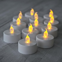 Pilli Led Tealight T-light Mum Pilli Mum Led Işık Sıcak Sarı Renk Dekorasyon Süsleme Düğün Kına Diğer