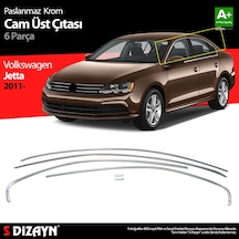 S-dizayn Vw Jetta Krom Cam Üst Çıtası 6 Prç. 2011-2019