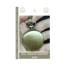 Eskitme Metal Retro Vintage Kişiye Özel Baskılı Klasik Stil Düz Tasarım Köstekli Saat