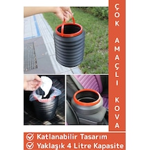 Dayanıklı Portatif Kamp Piknik Buz Kovası Oto Çöp Kovası Çok Amaçlı Taşıma Askılı Kapaksız Kova Çok Renkli