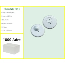 Round R50 Plastik Alarm Etiketi Rf Radyo Frekans 1000'li Koli