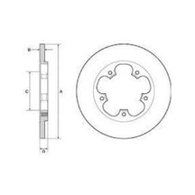 Delphi Bg4681c Fren Diski Arka Transit V363 14-tek Teker Arkadan Çekişli Düz 308mm 5 Bijon Bk312a315ab