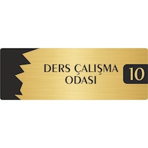 Metal Departman Kapı İsimliği, Yönlendirme Levhası Ders Çalışma Odası 10 7x20 Cm Altın Renk