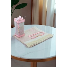 İsme Özel Çeyizlik Seccade Seti Hediyelik Özel Kutulu Pembe Pembe