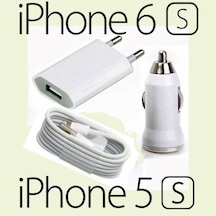 Apple Uyumlu iPhone 6 6S 6 Plus Şarj Aleti Priz Duvar Araç Kablo Şarj Seti