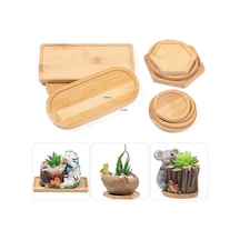 Round-6cm-home Basit Stil Bambu Tepsi Yetiştiricilerinin Pot Stander Altıgen Dikdörtgen Yuvarlak Kare Saksı Tabanı Bahçe Dekorasyon Malzemeleri