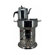Paslanmaz 304 Çelik 10 L Çift Hazneli Demlikli Semaver