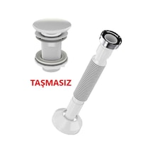 Lavabo Sifonu Clik-Clack Pup-Up Beyaz Seramik Kafa Taşmasız